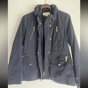 Micheal Kors Navy Cinchwaist Anorak Jacket size petite small.